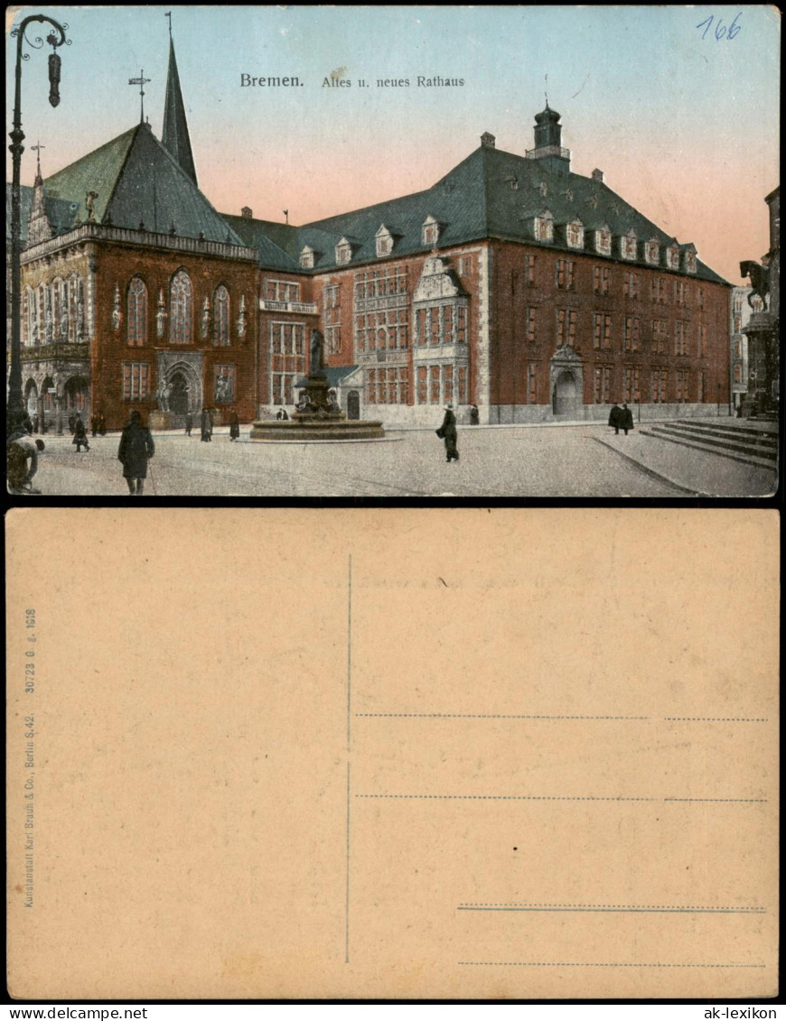 Ansichtskarte Bremen Altes U. Neues Rathaus 1916 - Bremen