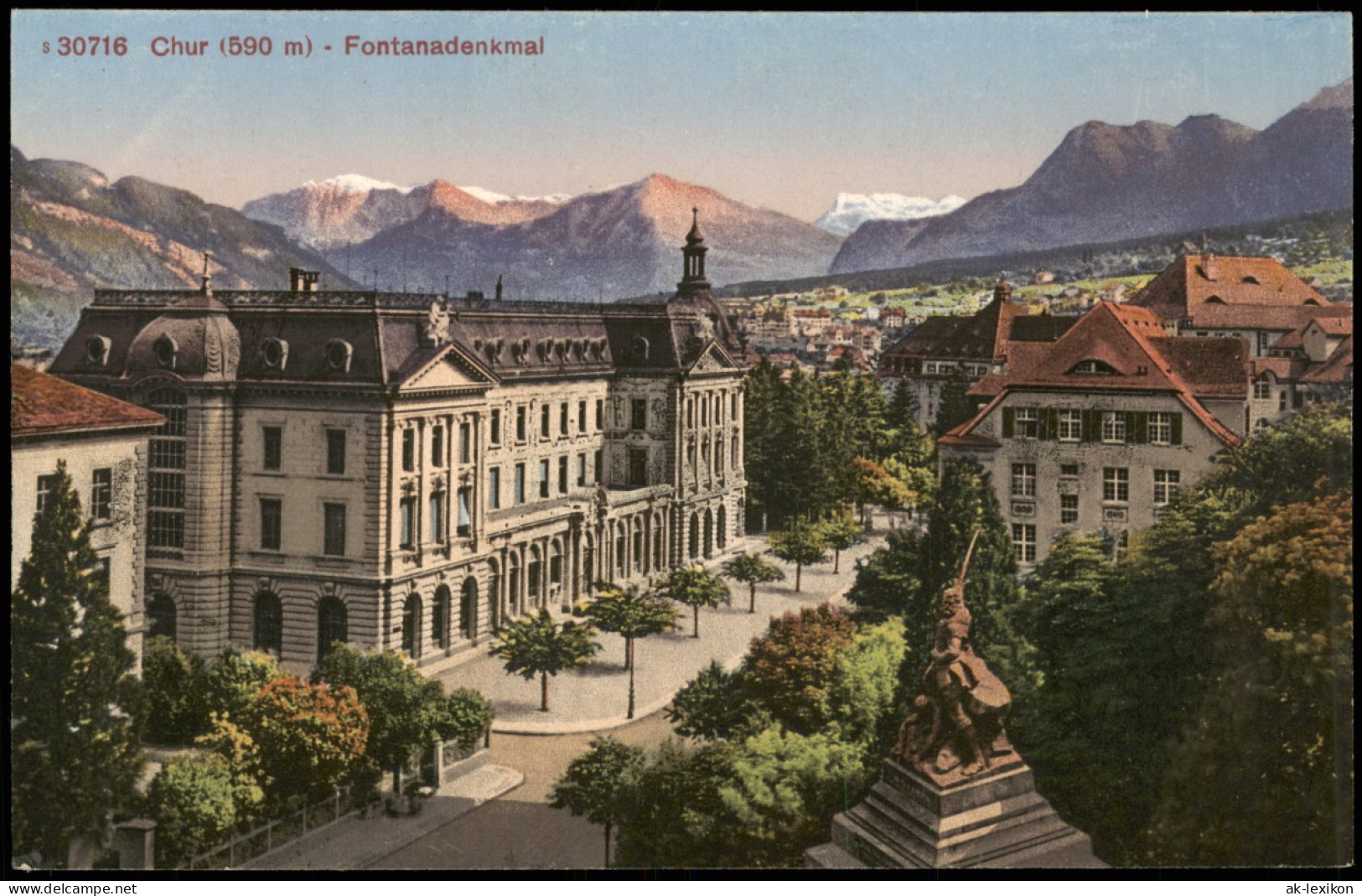 Ansichtskarte Chur Panorama-Ansicht Mit Fontana-Denkmal 1910 - Autres & Non Classés