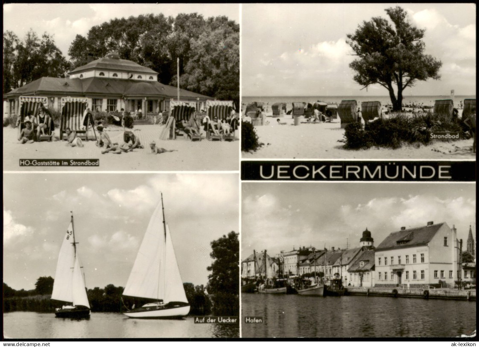 Ueckermünde Gaststätte, Strandbad, Hafen, Segelboote B Greifswald 1973 - Ueckermuende