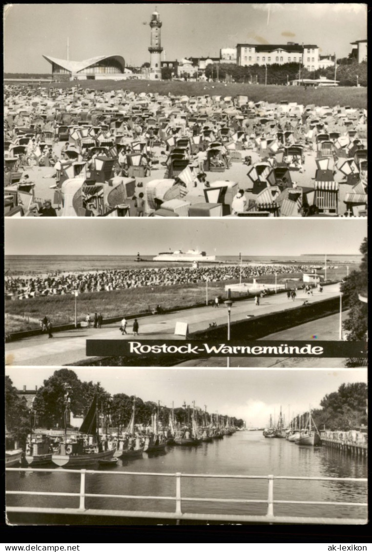 Warnemünde-Rostock Gaststätte „Teepott" Promenade Mit Strand Alter Strom 1975 - Rostock