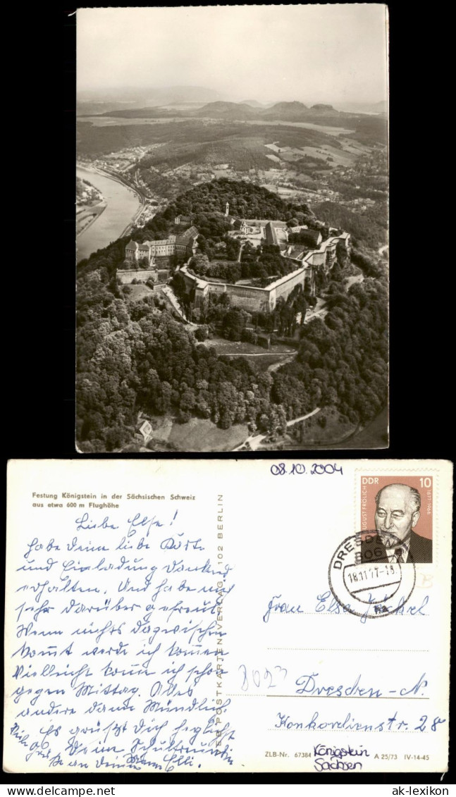 Königstein (Sächsische Schweiz) Festung Königstein Aus Etwa 600 M Flughöhe 1977 - Königstein (Sächs. Schw.)