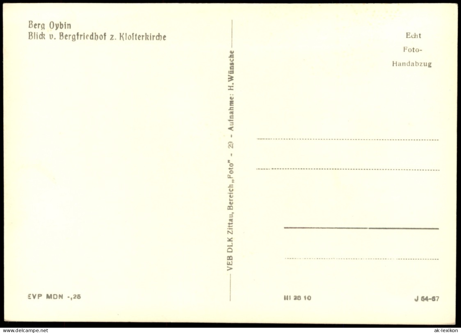 Ansichtskarte Oybin Berg Oybin Blick V. Bergfriedhof Z. Klosterkirche 1967 - Oybin