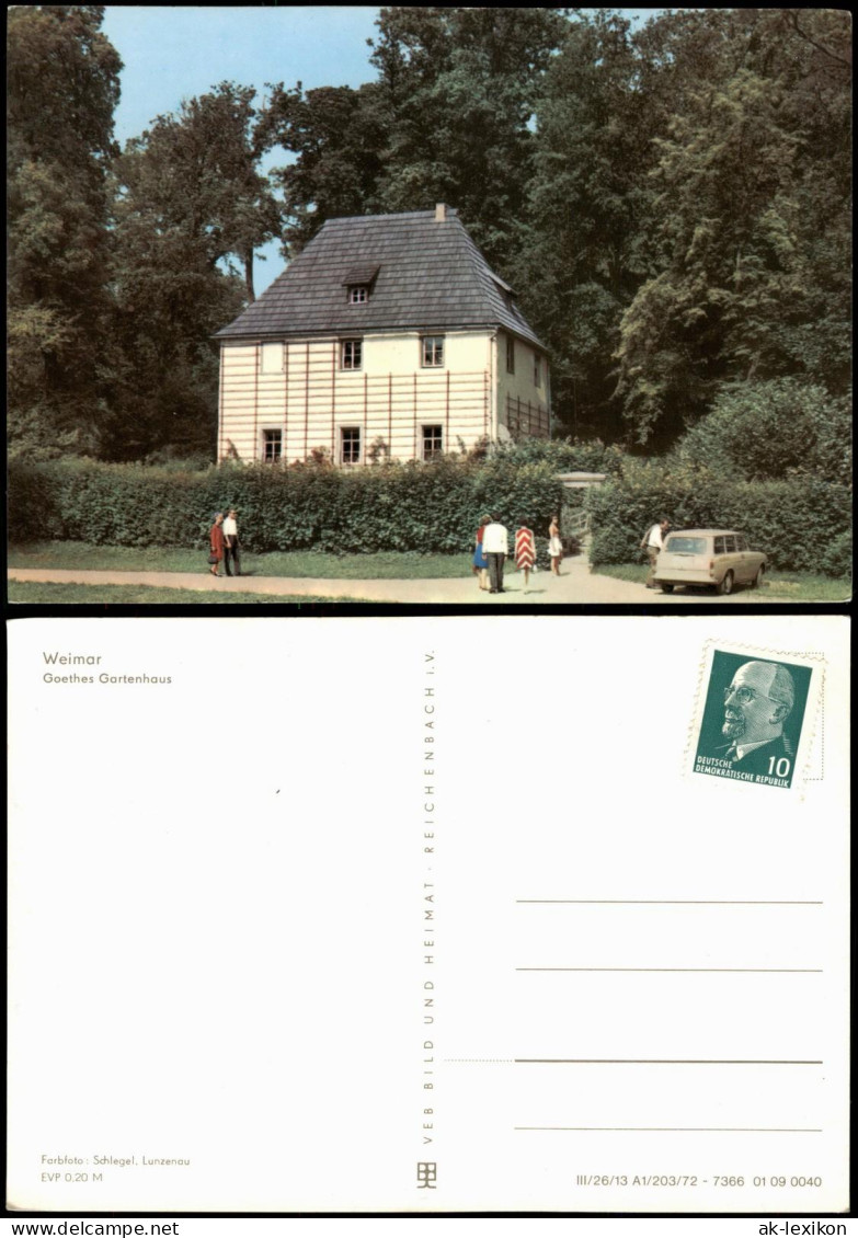 Ansichtskarte Weimar Goethes Gartenhaus 1972 - Weimar