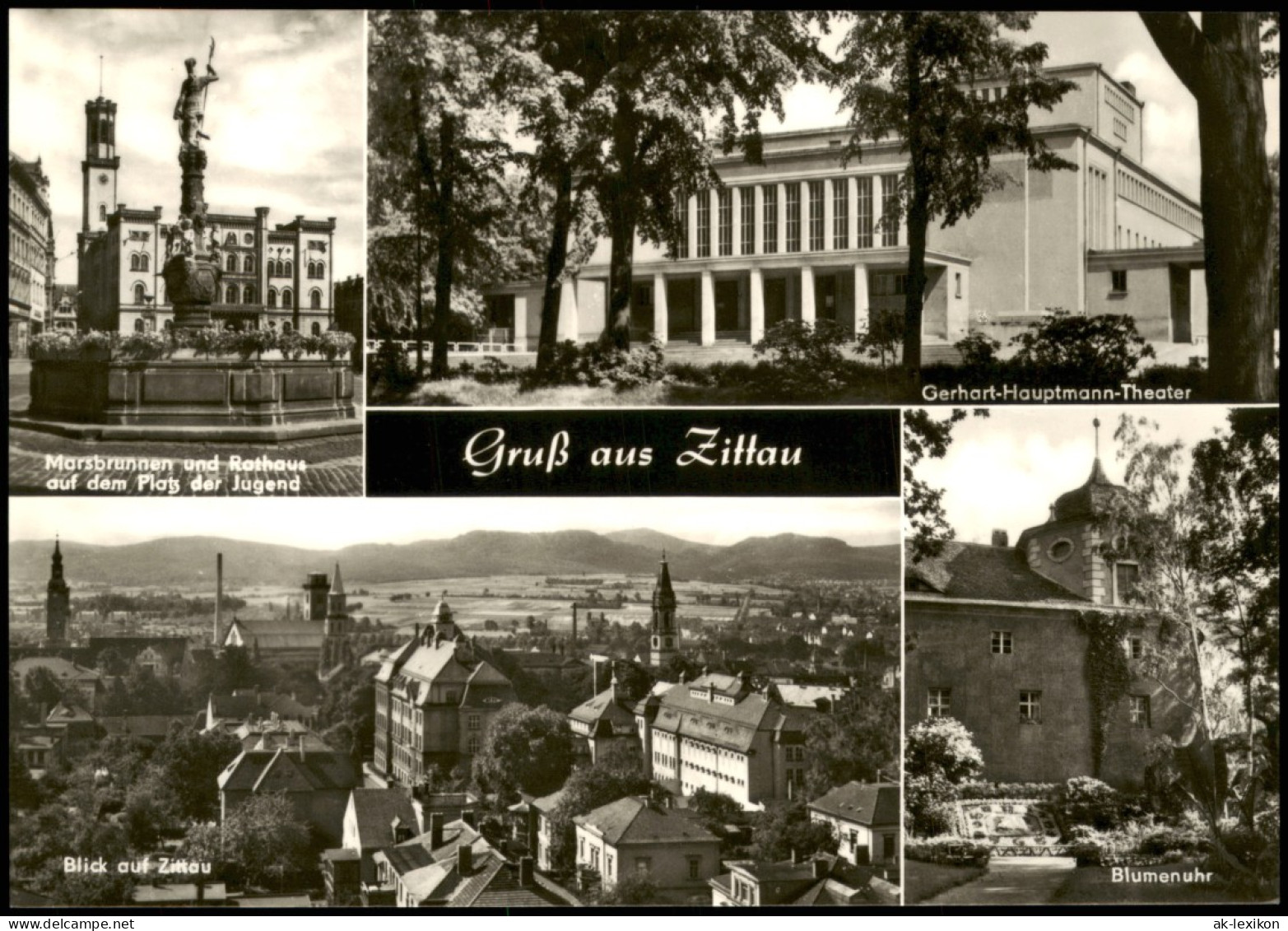 Ansichtskarte Zittau Stadt, Blumenuhr, Markt 1969 - Zittau