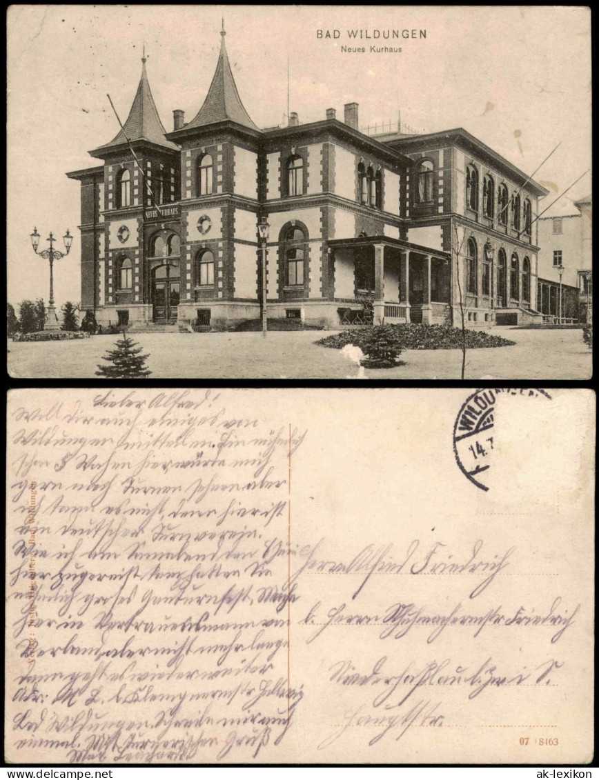 Ansichtskarte Bad Wildungen Neues Kurhaus 1913 - Bad Wildungen