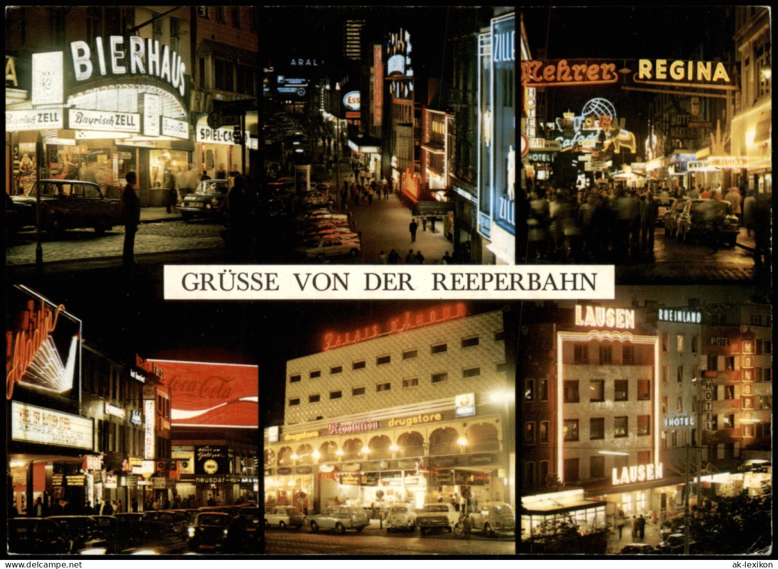 Ansichtskarte St. Pauli-Hamburg Reeperbahn Mehrbild Bei Nacht 1988 - Andere & Zonder Classificatie