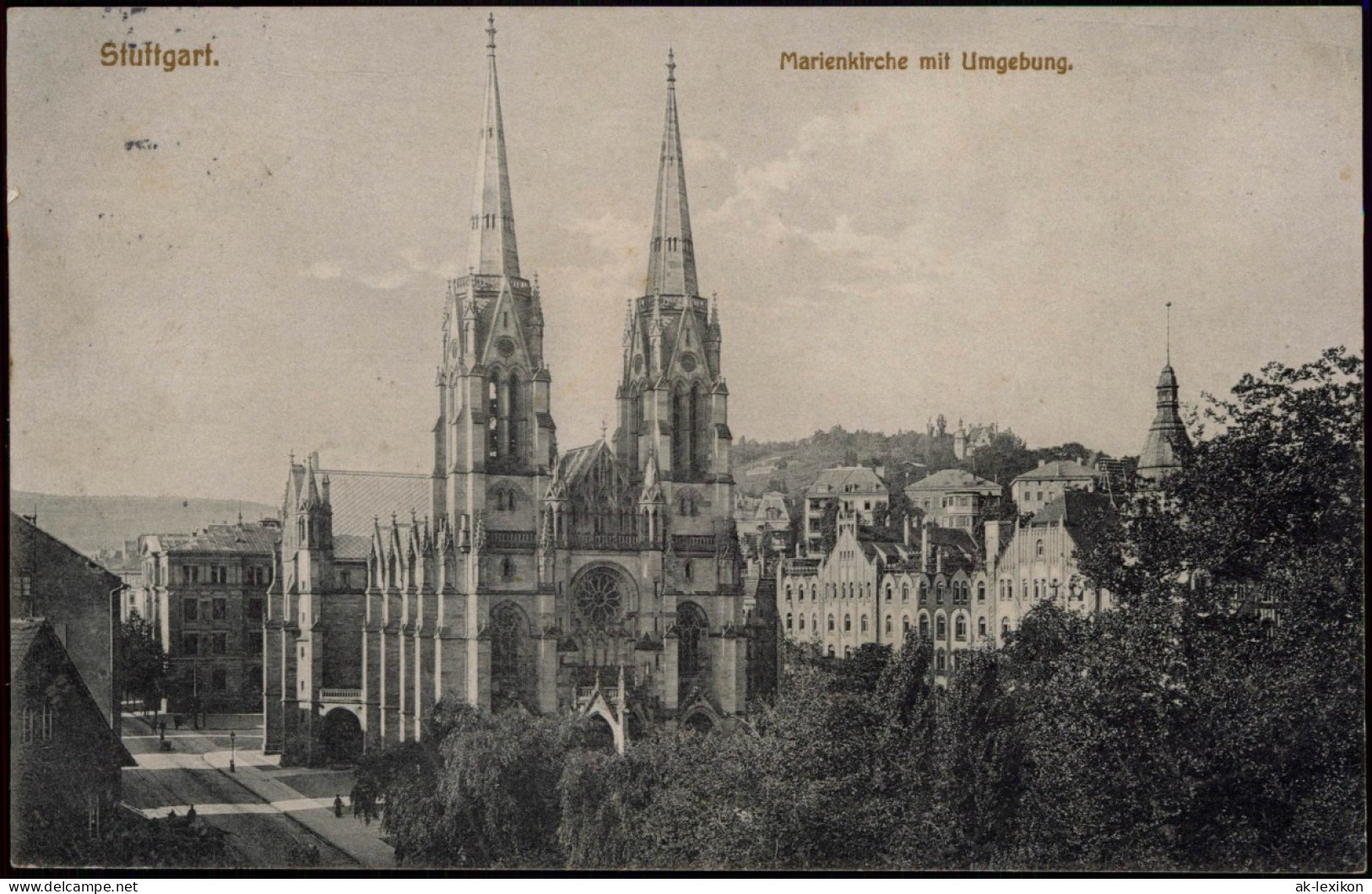 Ansichtskarte Stuttgart Marienkirche Mit Umgebung. 1912 - Stuttgart