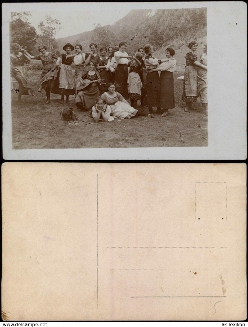 Soziales Leben Frauen Ausflug Tanzende Frauen Zeitgeschichte 1912 Privatfoto - Personnages