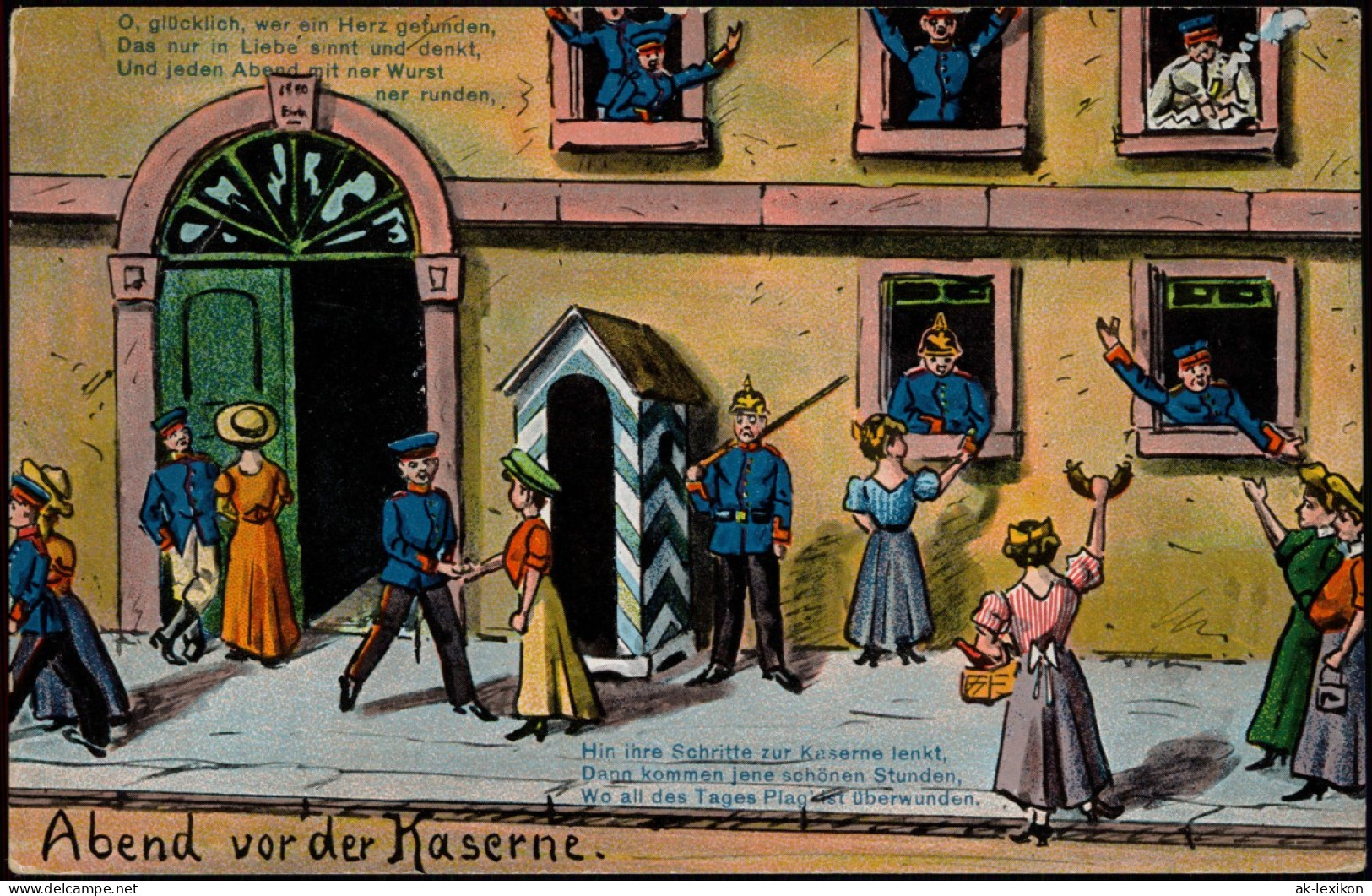 Ansichtskarte  Künstlerkarte - Militär Abend Vor Der Kaserne 1912 - Unclassified