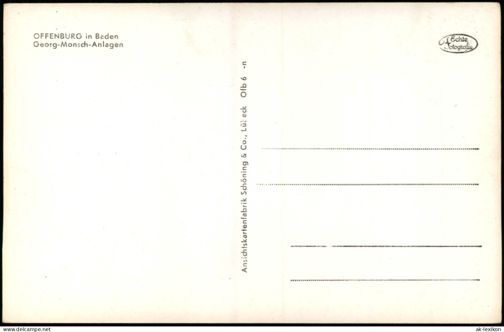 Ansichtskarte Offenburg Georg-Monsch-Anlagen 1932 - Offenburg