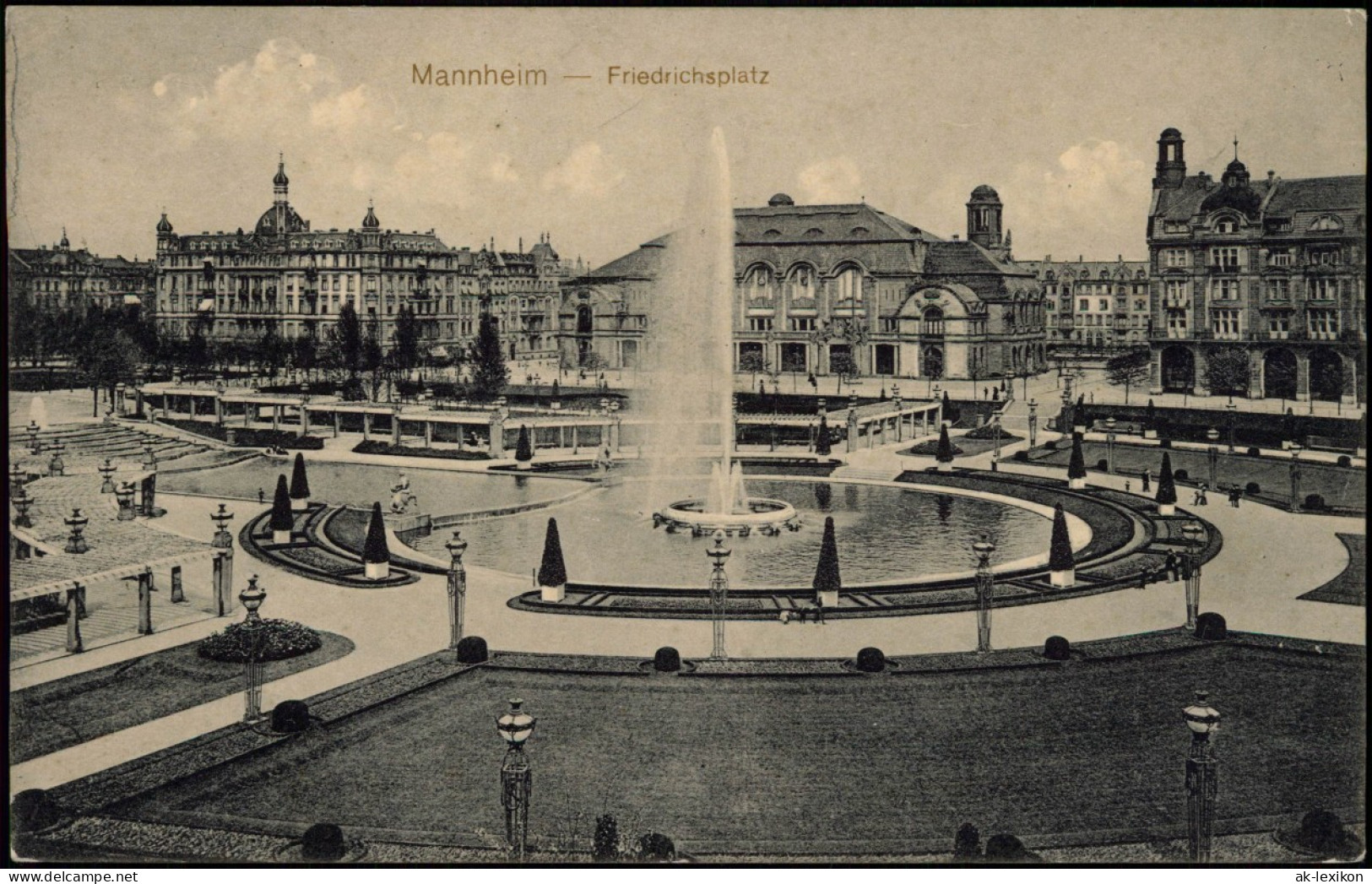 Ansichtskarte Mannheim Friedrichsplatz 1913 - Mannheim