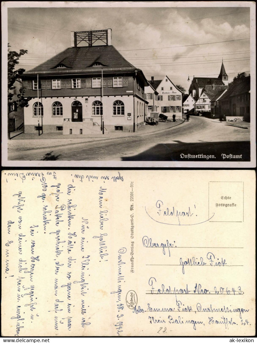 Ansichtskarte Onstmettingen-Albstadt Straßenpartie - Post Und Gasthaus 1942 - Albstadt