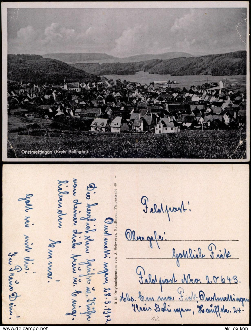 Ansichtskarte Onstmettingen-Albstadt Blick über Die Stadt 1942 - Albstadt