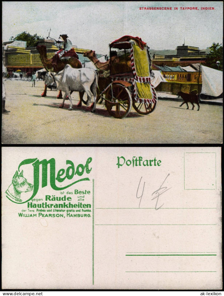 .Indien Indien India STRASSENSCENE IN TAYPORE Werbung MEDOL Hamburg 1912 - Inde