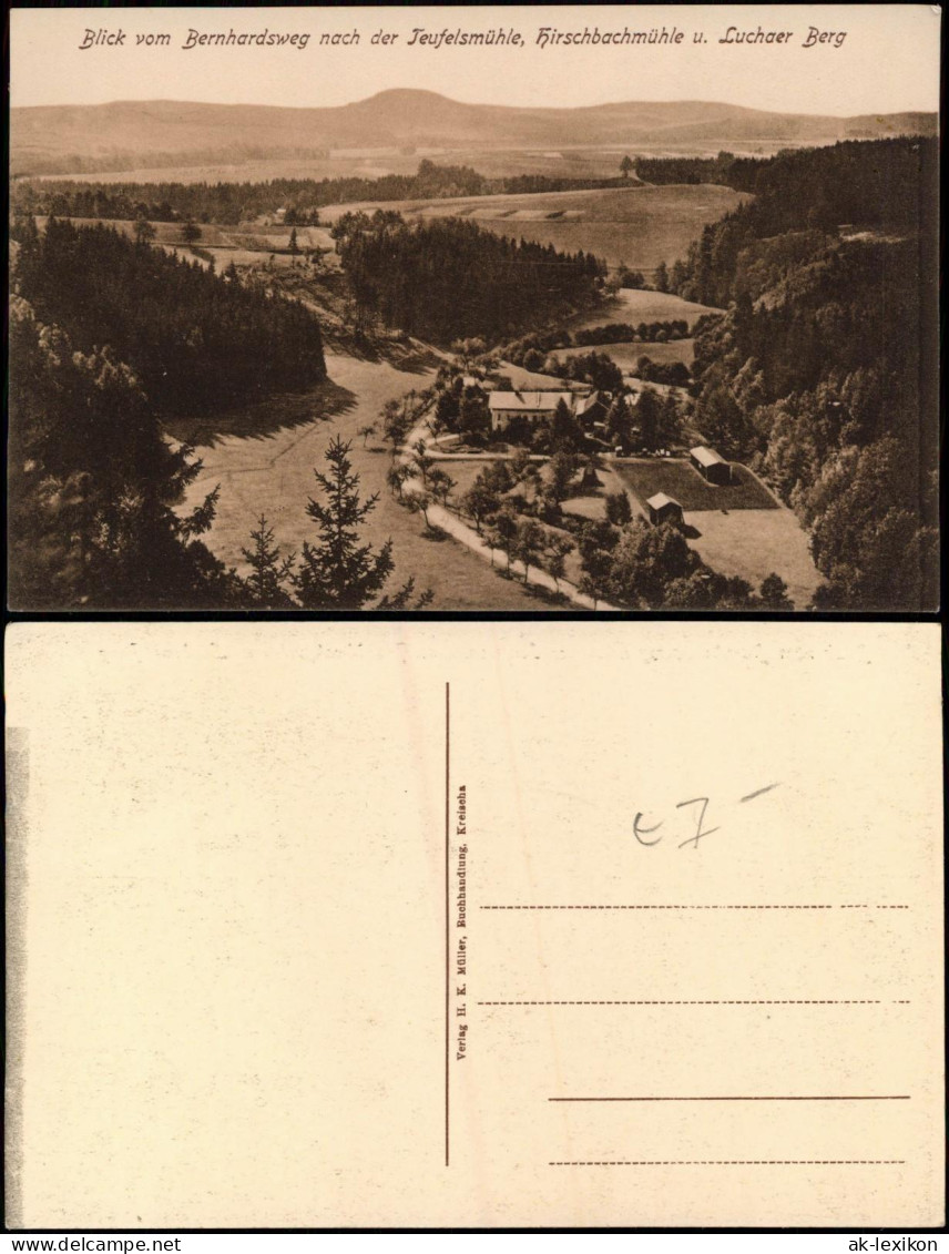 Kreischa Blick Vom Bernhardsweg Nach Der Jeufelsmühle, Hirschbachmühle 1915 - Kreischa