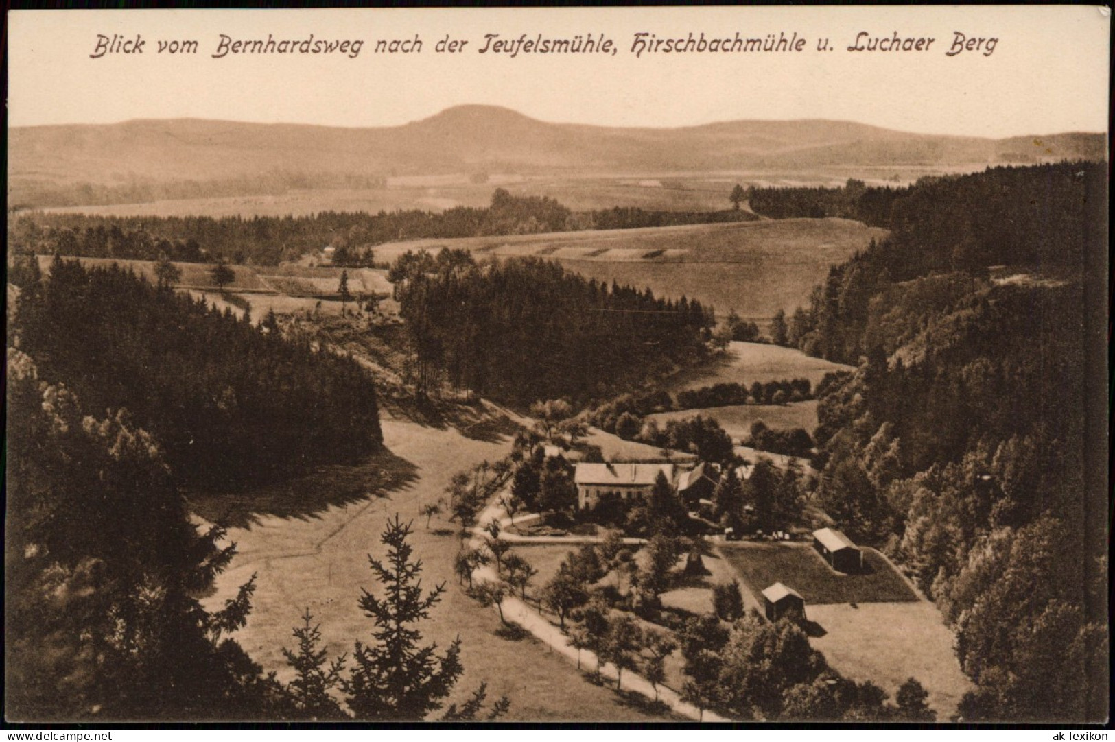 Kreischa Blick Vom Bernhardsweg Nach Der Jeufelsmühle, Hirschbachmühle 1915 - Kreischa