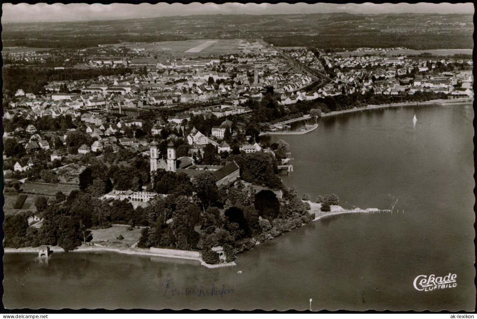 Ansichtskarte Friedrichshafen Luftbild Fliegeraufnahme 1954 - Friedrichshafen