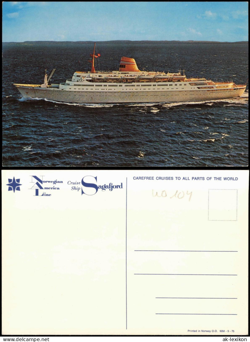 Fahrgastschiffe Personenschiffahrt Sagafjord Schiff Norway America Line 1982 - Ferries