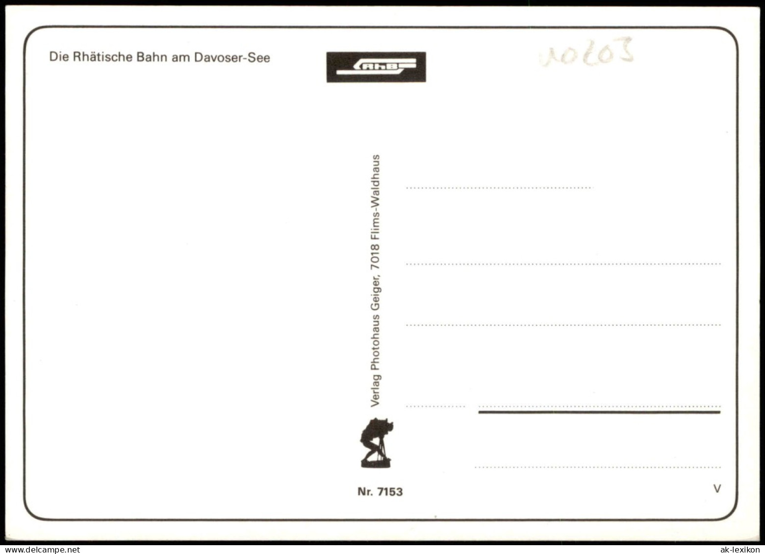 Ansichtskarte Davos Rhätische Bahn Am Davoser See 1990 - Autres & Non Classés