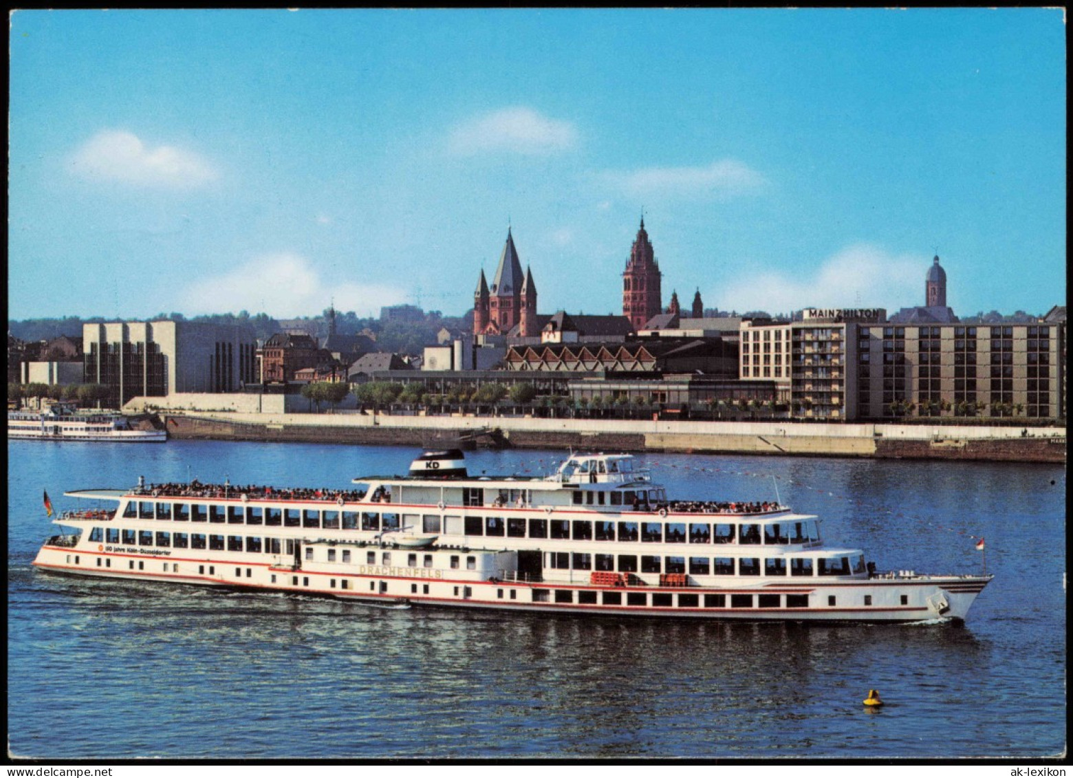 Ansichtskarte Mainz Rheinufer, Rheinschiff Passagierschiff 1988 - Mainz