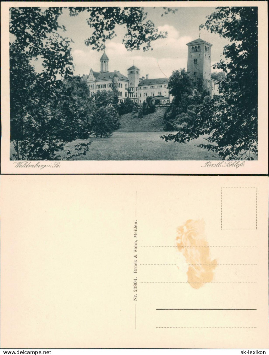 Ansichtskarte Waldenburg (Sachsen) Fürstliches Schloss 1928 - Waldenburg (Sachsen)