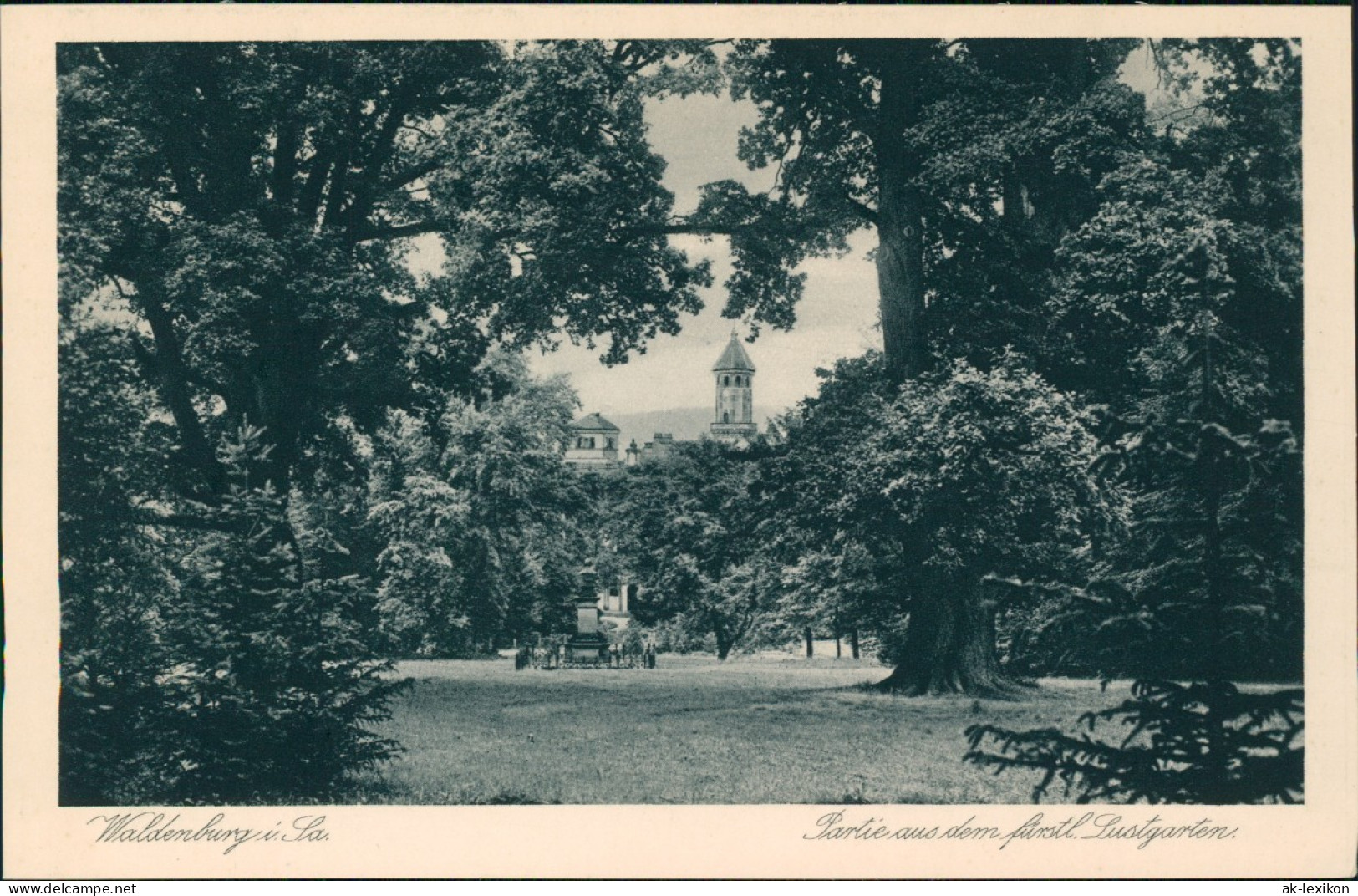 Ansichtskarte Waldenburg (Sachsen) Partie Aus Dem Fürstlichen Lustgarten 1928 - Waldenburg (Sachsen)