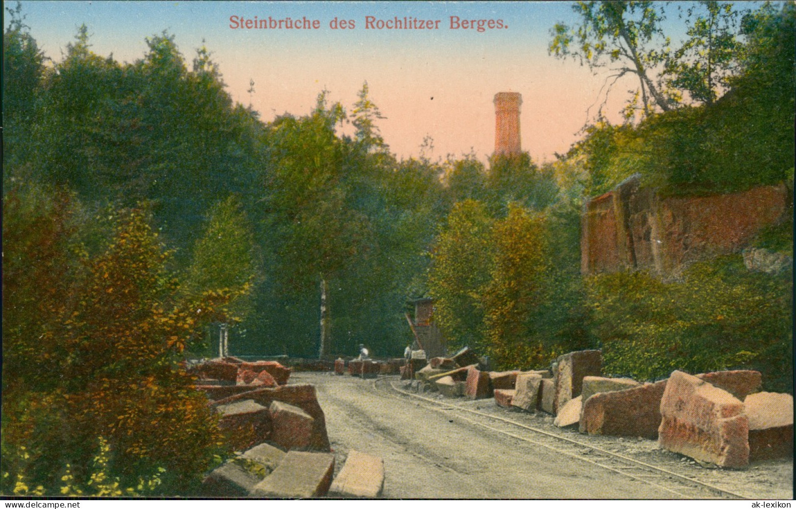 Ansichtskarte Rochlitz Steinbrüche Des Rochlitzer Berges 1928 - Rochlitz