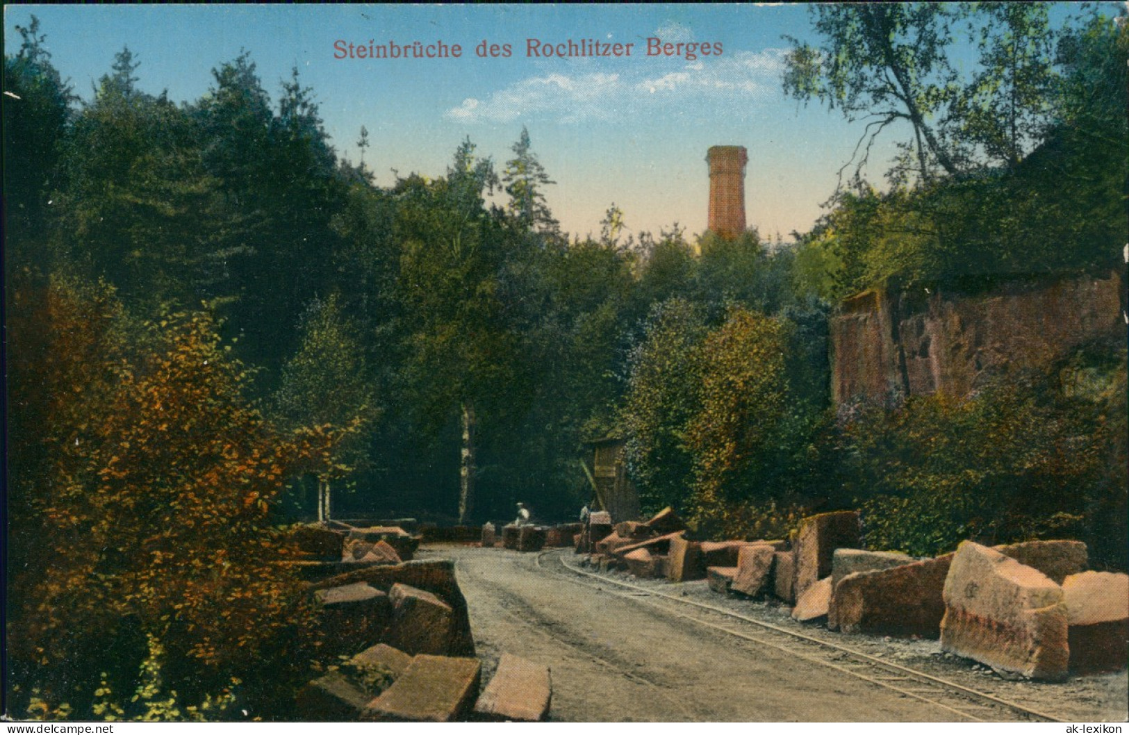 Ansichtskarte Rochlitz Steinbrüche Rochlitzer Berg 1928 - Rochlitz