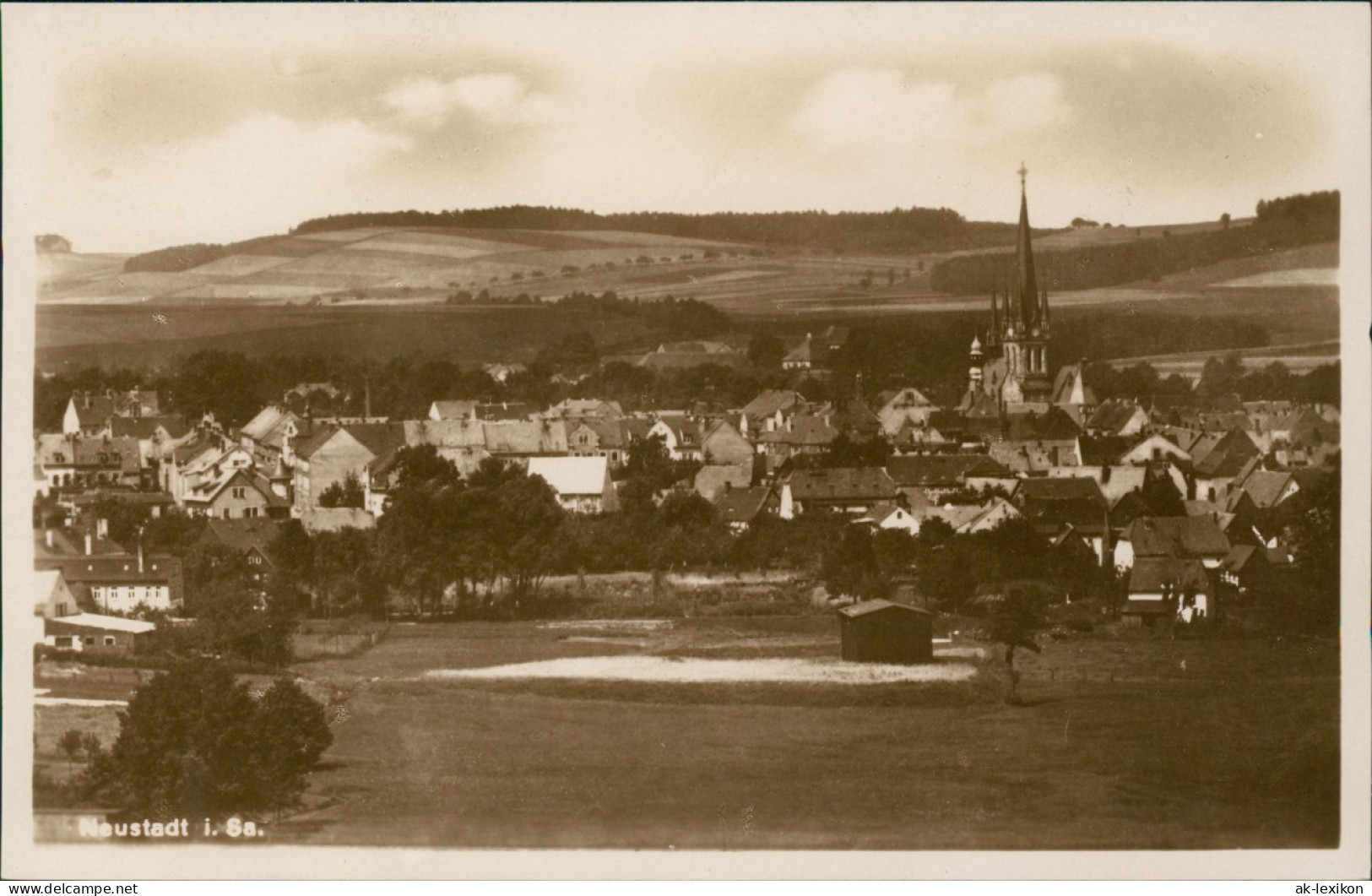 Ansichtskarte Neustadt (Sachsen) Panorama Ansicht 1928 - Neustadt