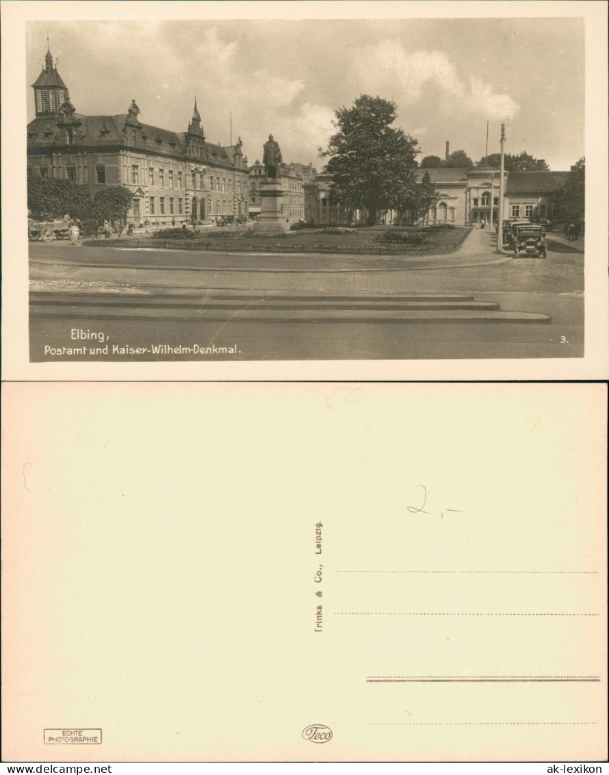 Postcard Elbing Elbląg Postamt Und Kaiser-Wilhelm-Denkmal 1932 - Ostpreussen