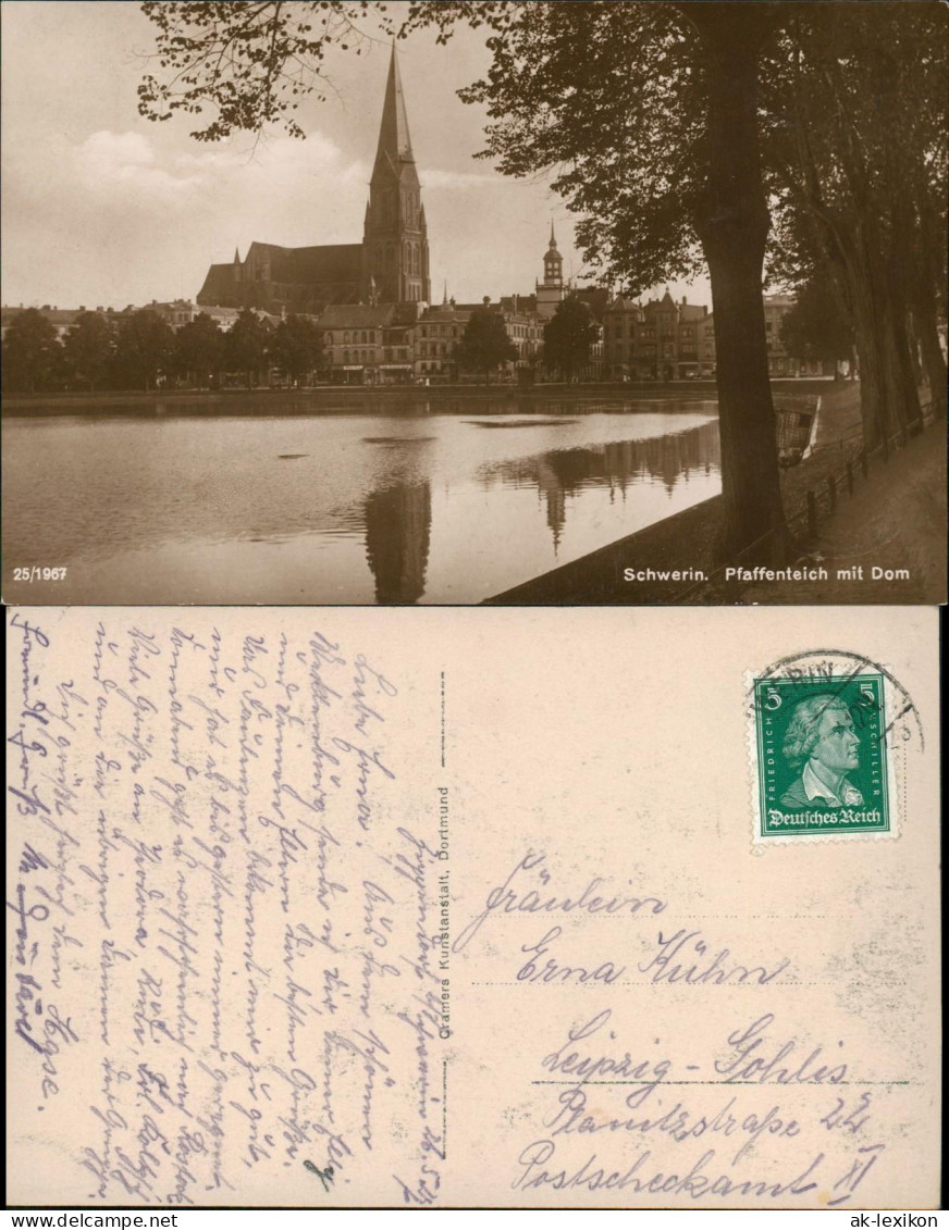 Ansichtskarte Schwerin Pfaffenteich Mit Dom 1930 - Schwerin