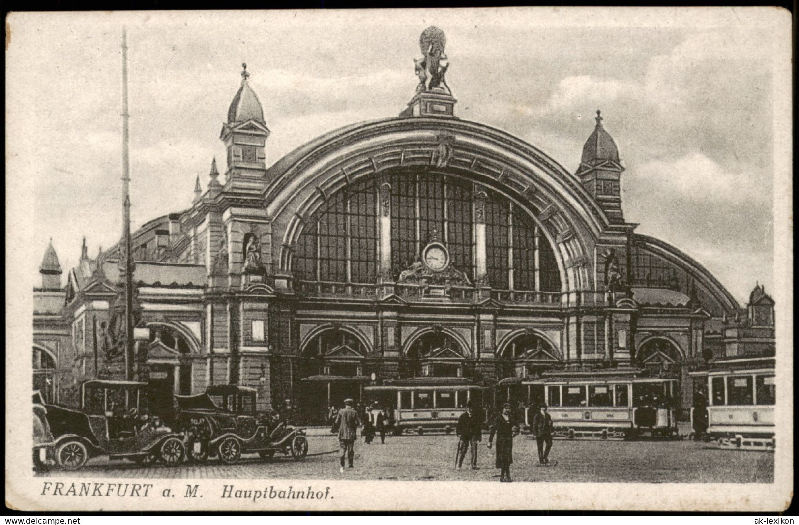 Ansichtskarte Frankfurt Am Main Hauptbahnhof, Straßenbahn - Auto 1908 - Frankfurt A. Main