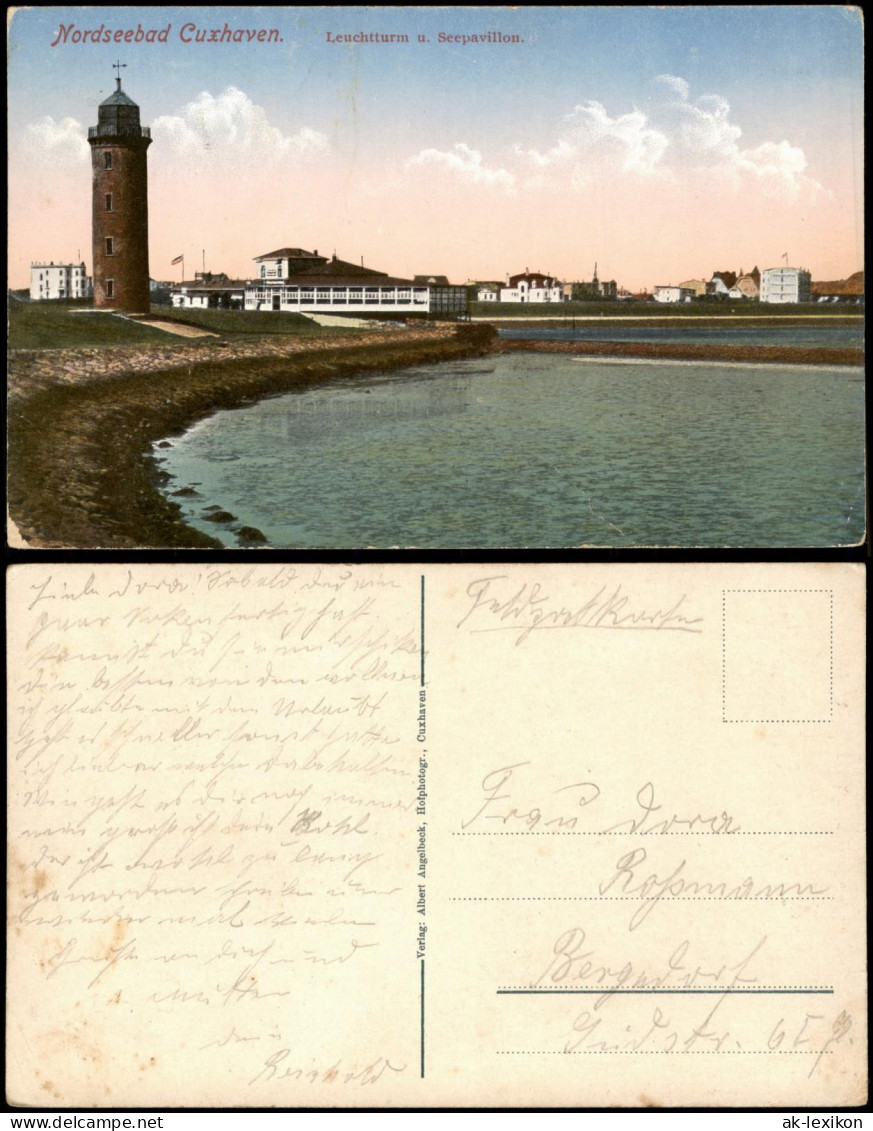 Ansichtskarte Cuxhaven Leuchtturm U. Seepavillon. 1918 - Cuxhaven