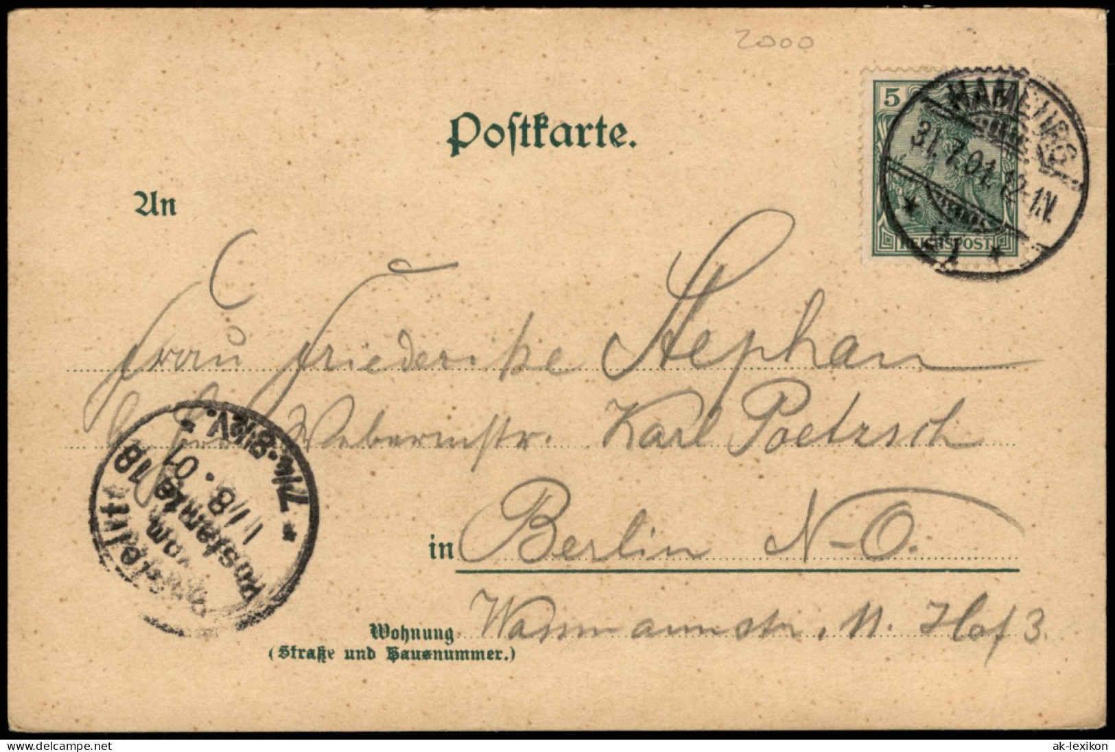 Ansichtskarte Uhlenhorst-Hamburg Uhlenhorst Villa Alster-Partie 1901 - Andere & Zonder Classificatie