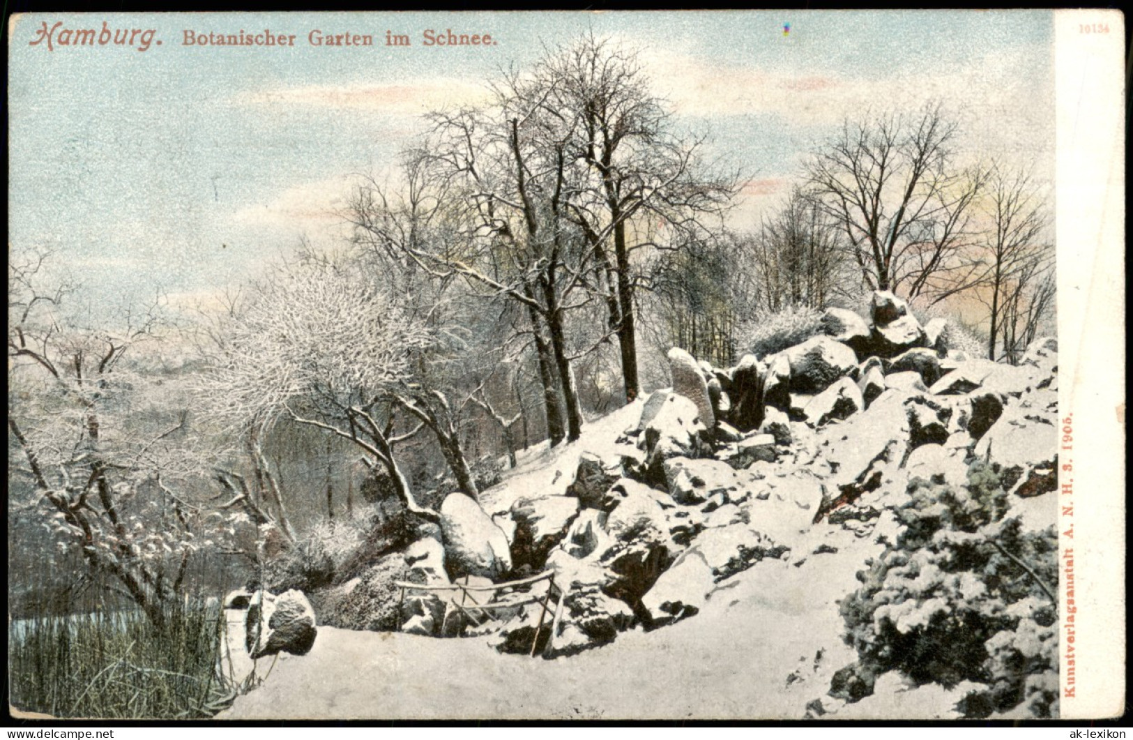 Ansichtskarte Hamburg Botanischer Garten Im Schnee 1913 - Andere & Zonder Classificatie
