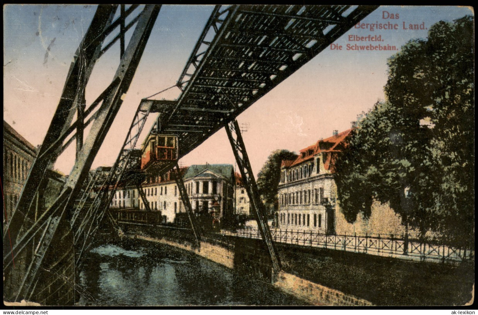 Ansichtskarte Elberfeld-Wuppertal Die Schwebebahn, Straße 1918 - Wuppertal