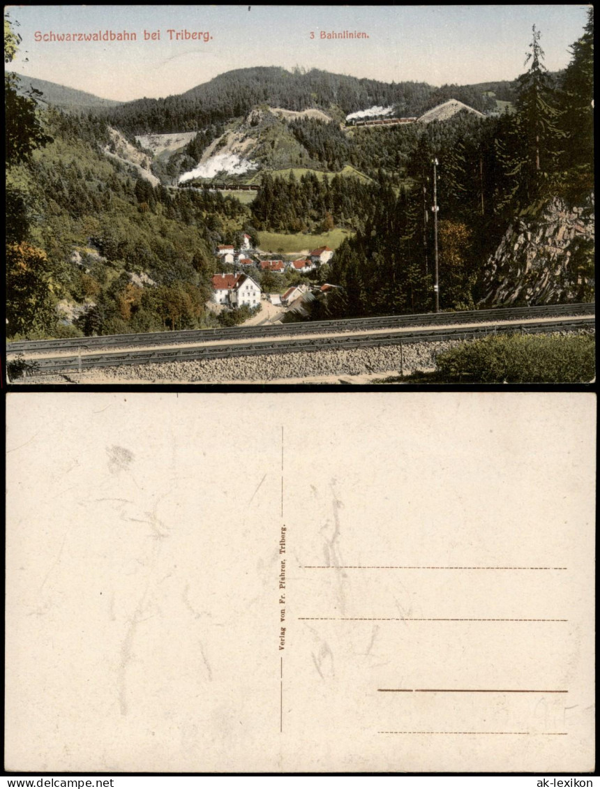 Ansichtskarte Triberg Im Schwarzwald 3 Bahnlinien. 1913 - Triberg