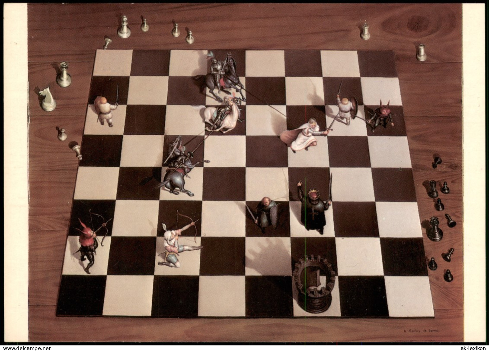 André MARTINS DE BARROS ÉCHEC ET MAT Motivkarte Schach (Chess) 2005/1983 - Hedendaags (vanaf 1950)