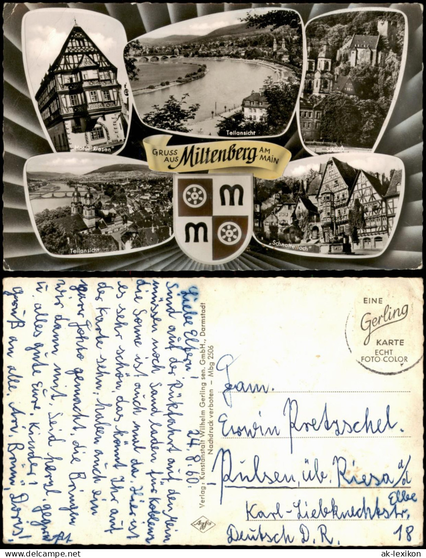 Ansichtskarte Miltenberg (Main) Teilansicht, Totale, Fachwerkhäuser 1960 - Miltenberg A. Main