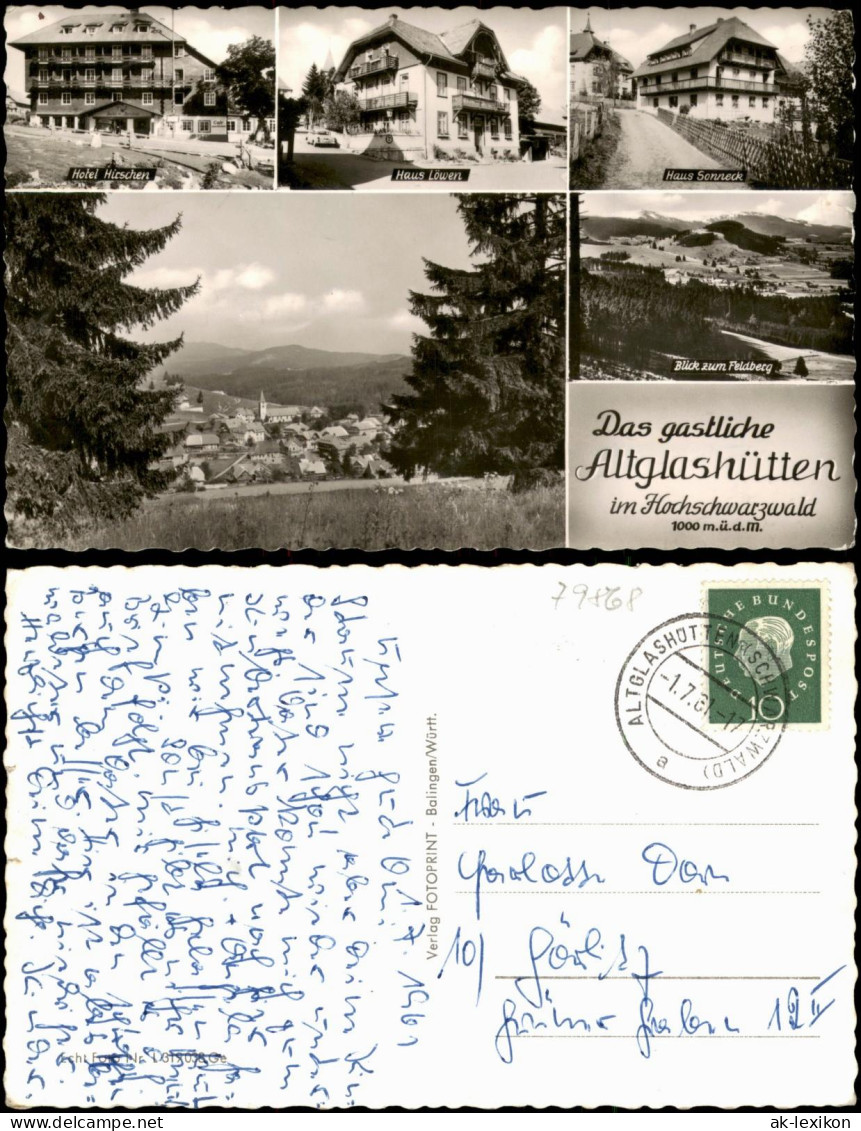 Altglashütten-Feldberg (Schwarzwald) Mehrbild: Stadt Und Hotels 1961 - Feldberg