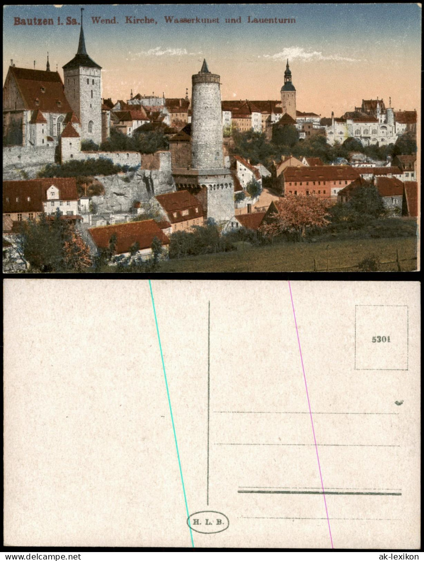 Bautzen Budyšin Stadt Panorama Mit Wend. Kirche, Wasserkunst Und Lauenturm 1910 - Bautzen