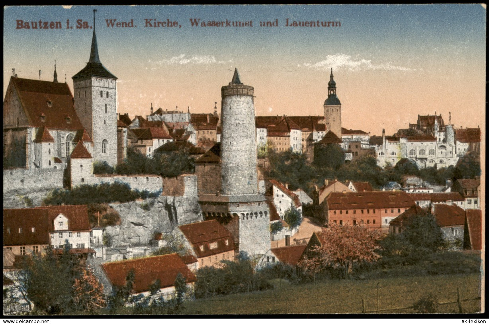 Bautzen Budyšin Stadt Panorama Mit Wend. Kirche, Wasserkunst Und Lauenturm 1910 - Bautzen