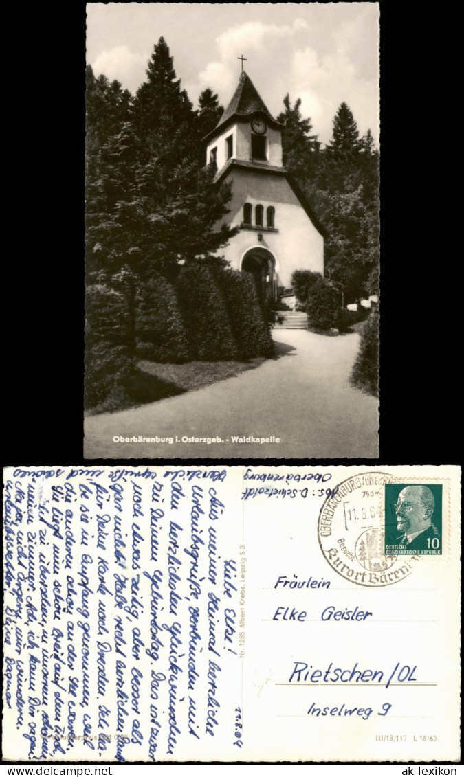 Oberbärenburg-Altenberg (Erzgebirge) Waldkapelle Zur DDR-Zeit 1964 - Altenberg