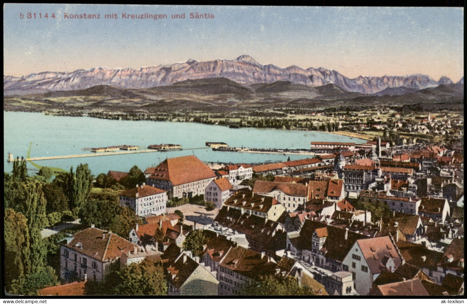 Ansichtskarte Konstanz Ortspanorama Mit Kreuzlingen Und Säntis 1910 - Konstanz