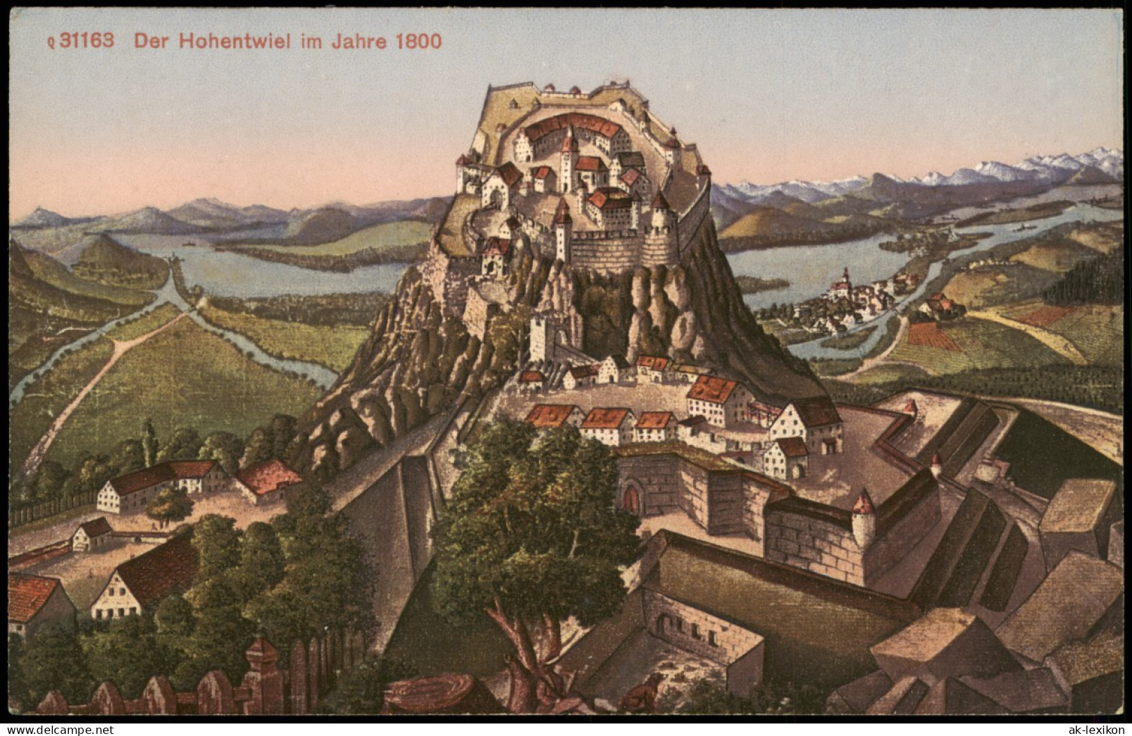 Singen (Hohentwiel) Burgruine Festung Hohentwiel, Künstlerkarte 1910 - Singen A. Hohentwiel