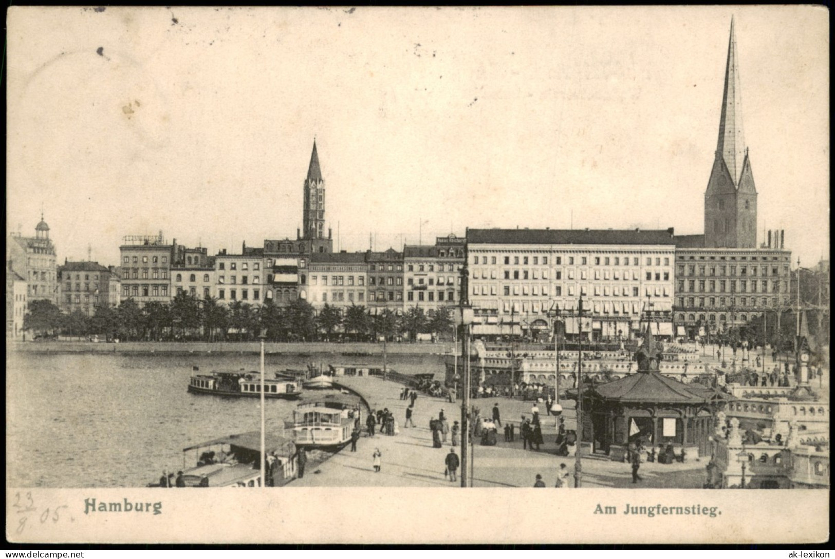Ansichtskarte Hamburg Jungfernstieg, Alster, Stadt-Partie 1905 - Andere & Zonder Classificatie