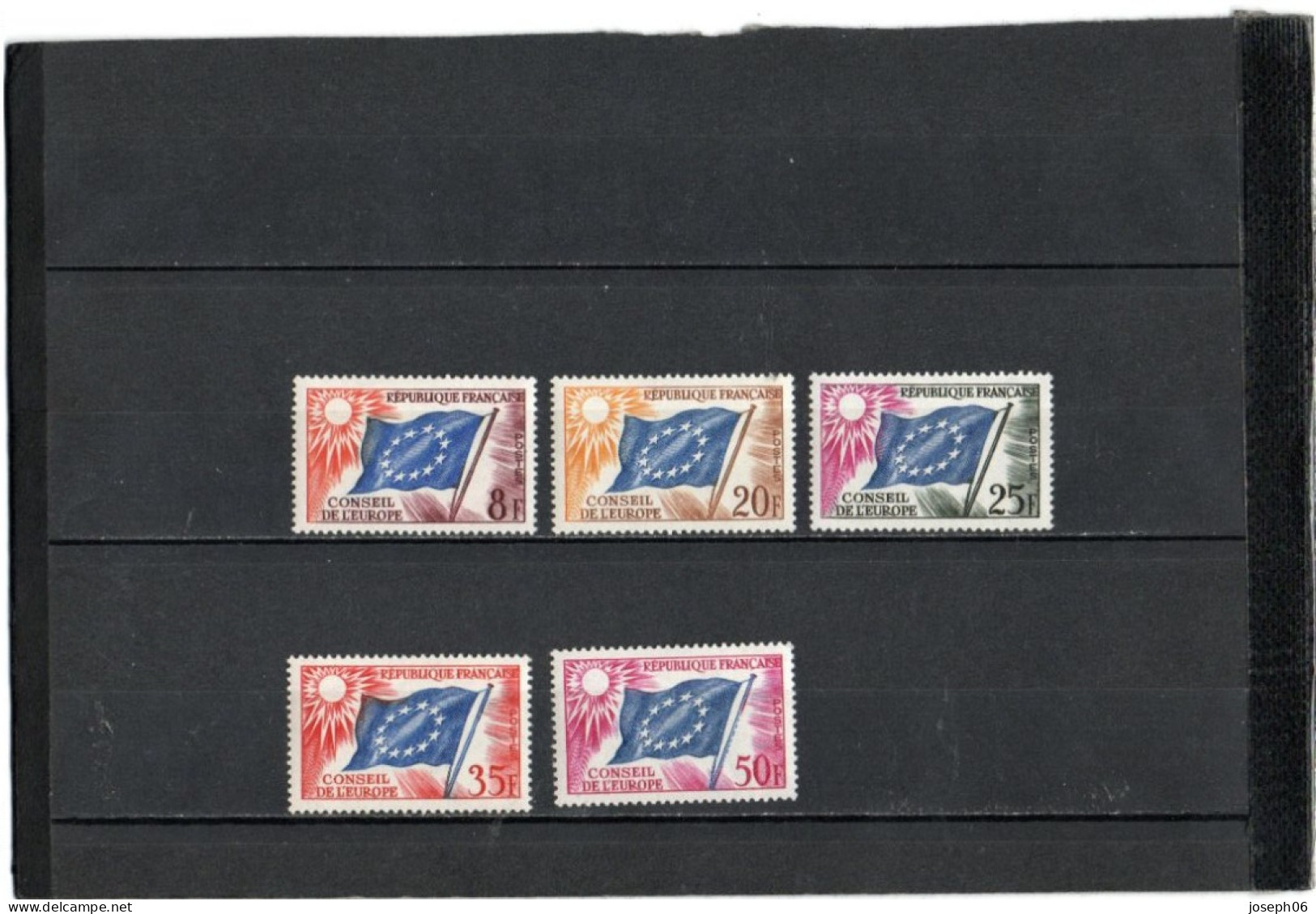 FRANCE   1958-59  Service Conseil De L'Europe  Y.T. N° 17  à  21  Complet  NEUF** - Mint/Hinged