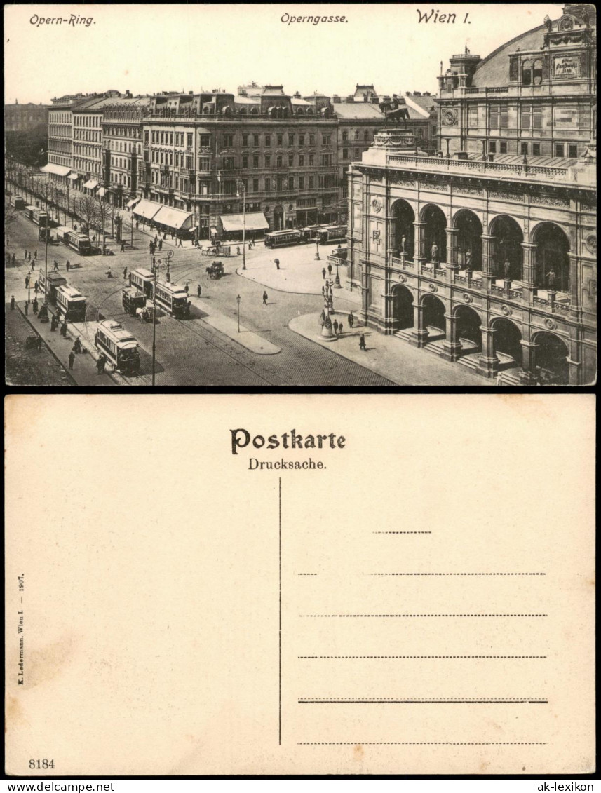 Ansichtskarte Wien Opernring Operngasse 1907 - Autres & Non Classés