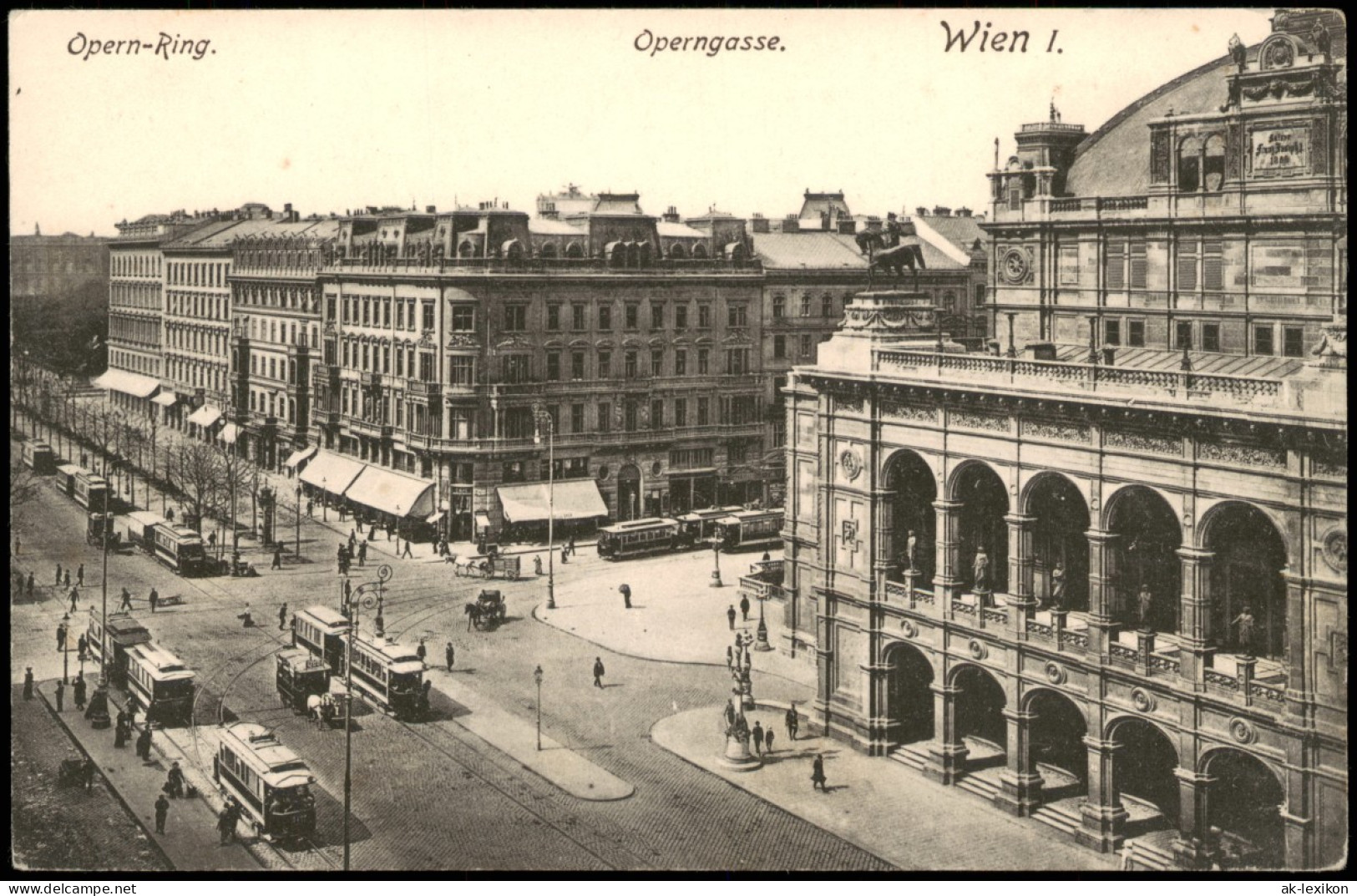 Ansichtskarte Wien Opernring Operngasse 1907 - Autres & Non Classés