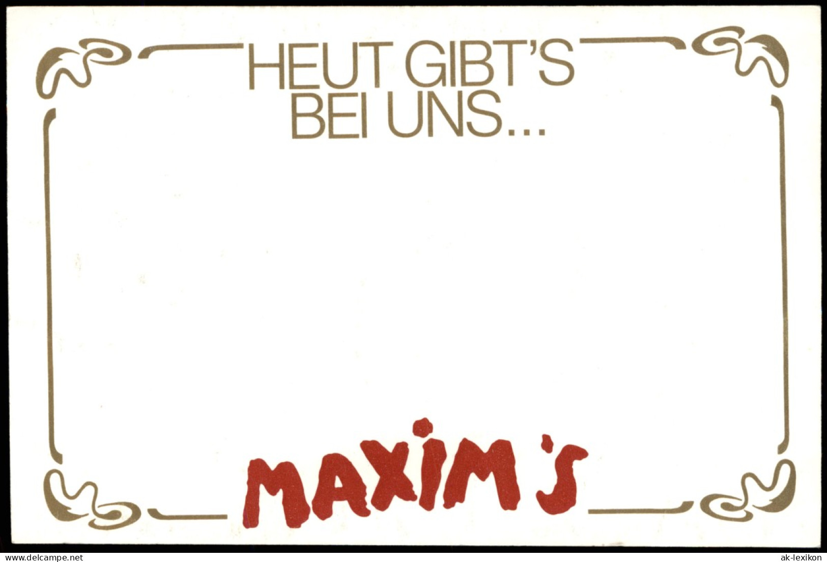 Ansichtskarte  Werbekarte Maxim’s, Künstlerkarte Erotik Laute 2000 - Werbepostkarten